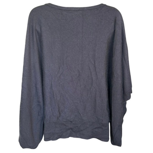 Lafayette 148 Cashmere Silk Sweater Sz M Navy Blue Slouchy Quiet Luxury Oversize - Picture 3 of 7